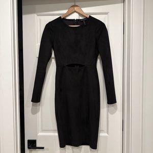 BCBG Maxazria cut out black mini dress